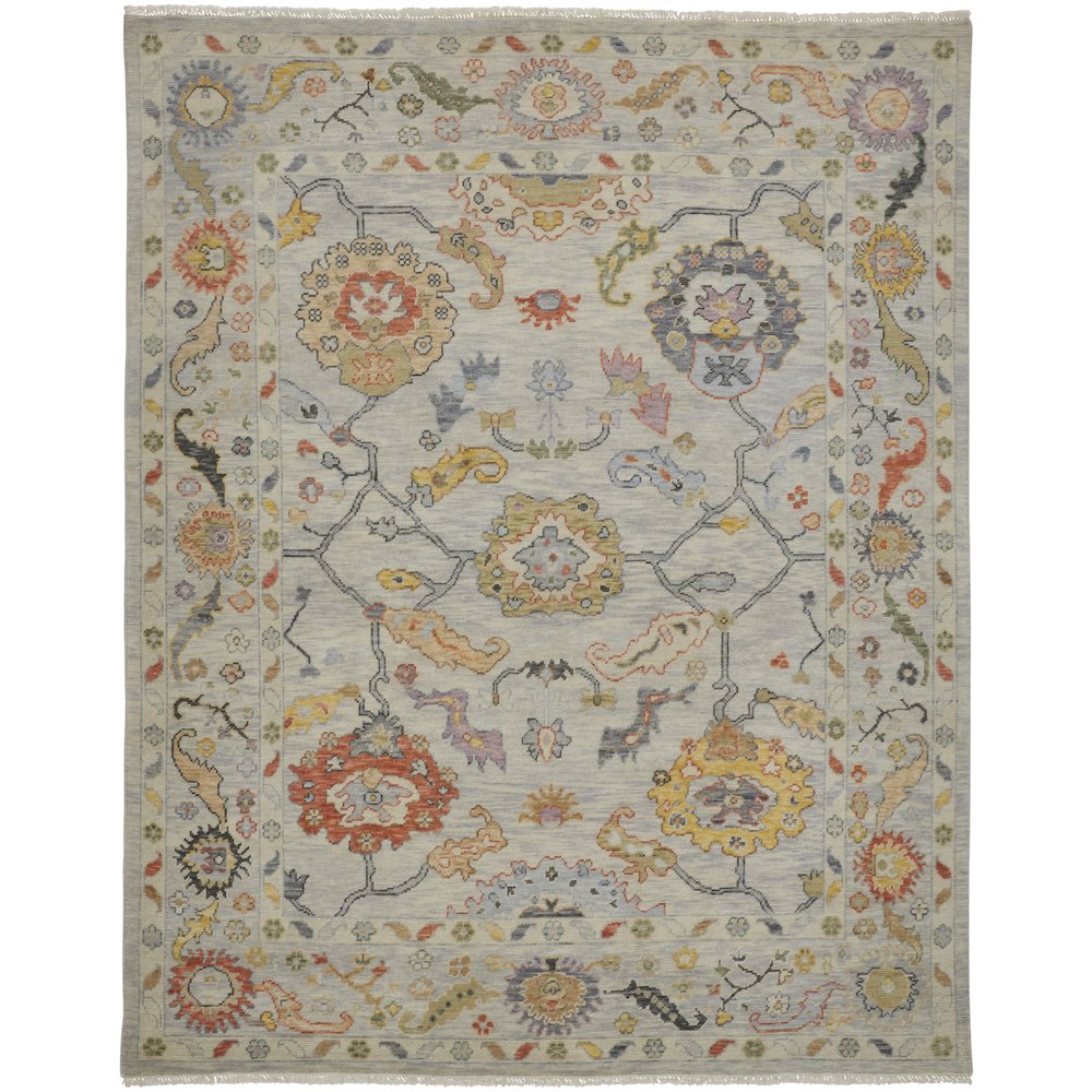 Karina Traditional Persian, Gray/Yellow/Red, 2' x 3' Accent Rug. Picture 1