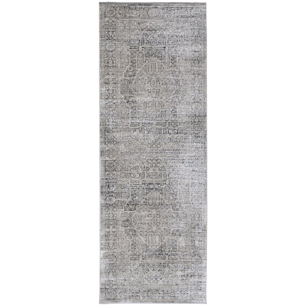 Macklaine Transitional Medallion, Gray/Silver/Taupe, 2'-10" x 7'-10" Runner. Picture 1