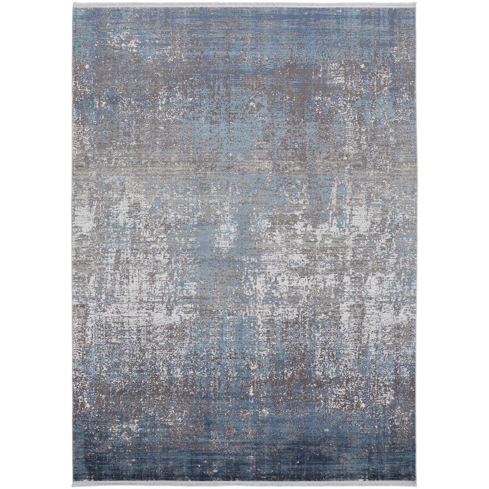 Cadiz Modern Abstract, Blue/Gray/Silver, 4'-10" x 7'-10" Area Rug. Picture 1