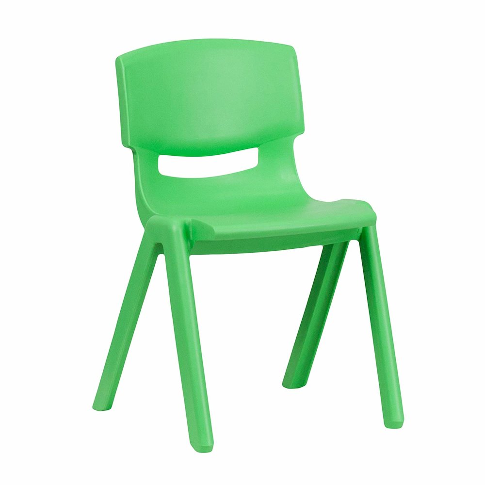 Green Plastic Stackable School Chair with 13.25'' Seat Height pack of 5. Picture 3