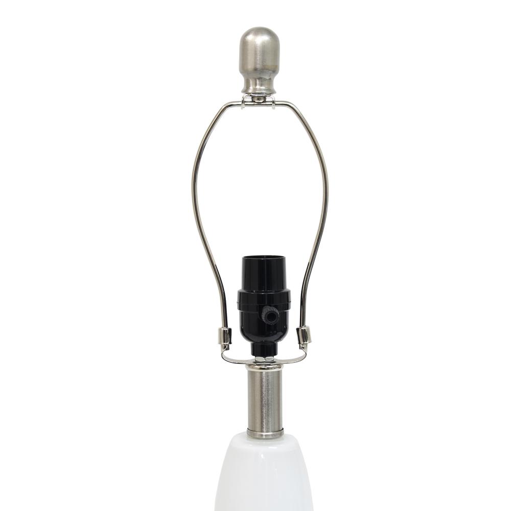 Glass Dollop Table Lamp with White Fabric Shade, White. Picture 17