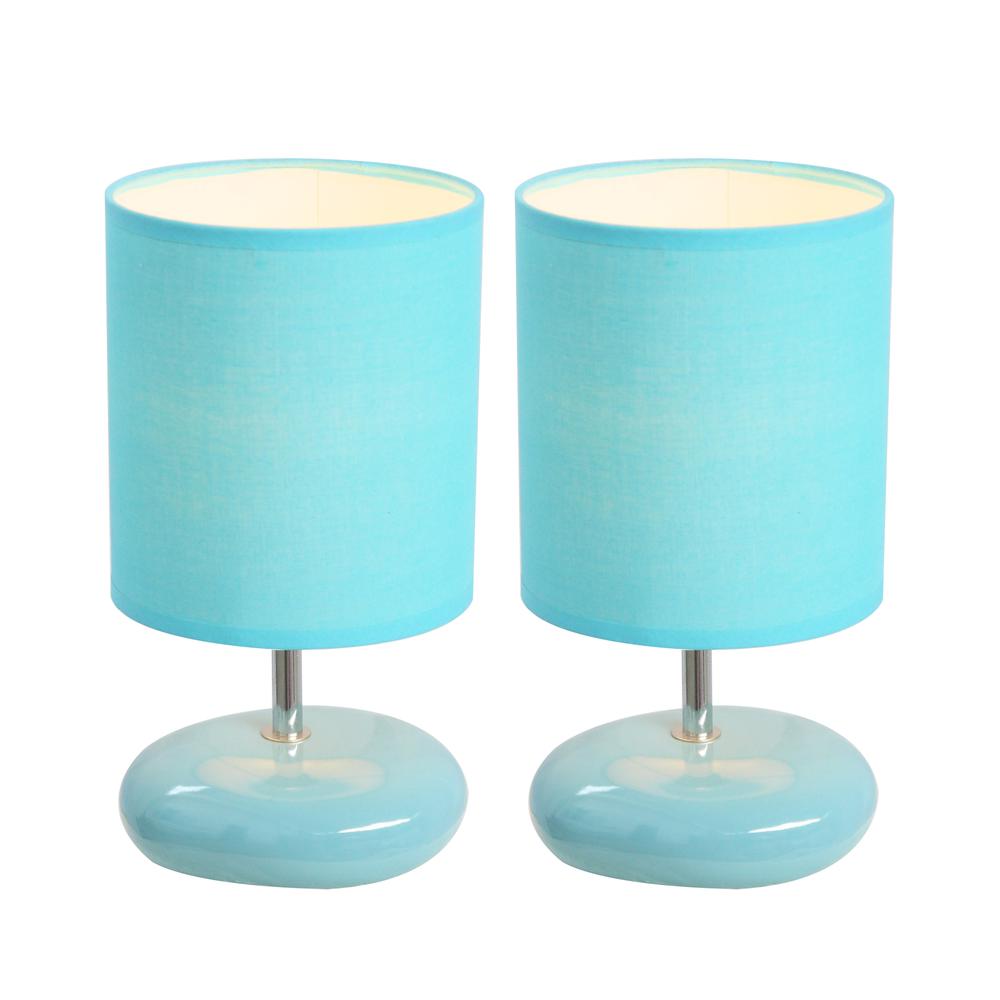 Stonies Small Stone Look Table Bedside Lamp - 2 Pack Set. Picture 3