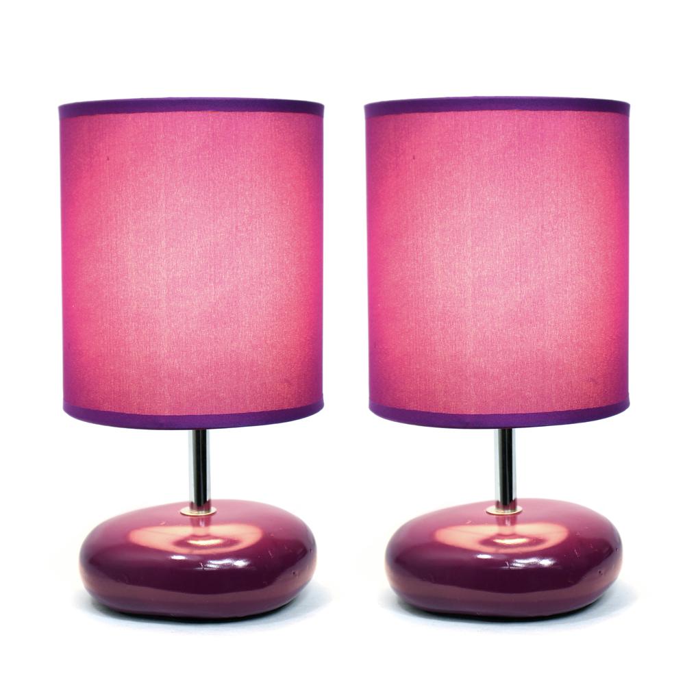 Stonies Small Stone Look Table Bedside Lamp - 2 Pack Set. Picture 1