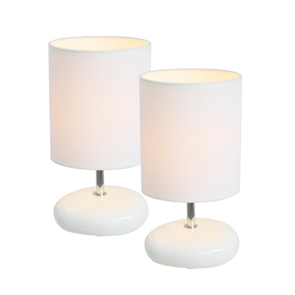 Stonies Small Stone Look Table Bedside Lamp 2 Pack Set. Picture 1