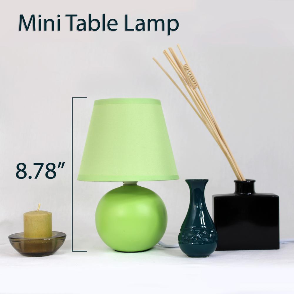 Simple Designs Mini Ceramic Globe Table Lamp 2 Pack Set