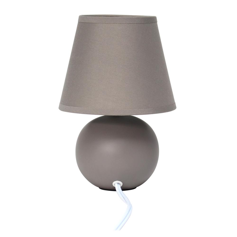 Mini Ceramic Globe Table Lamp 2 Pack Set, Gray. Picture 2