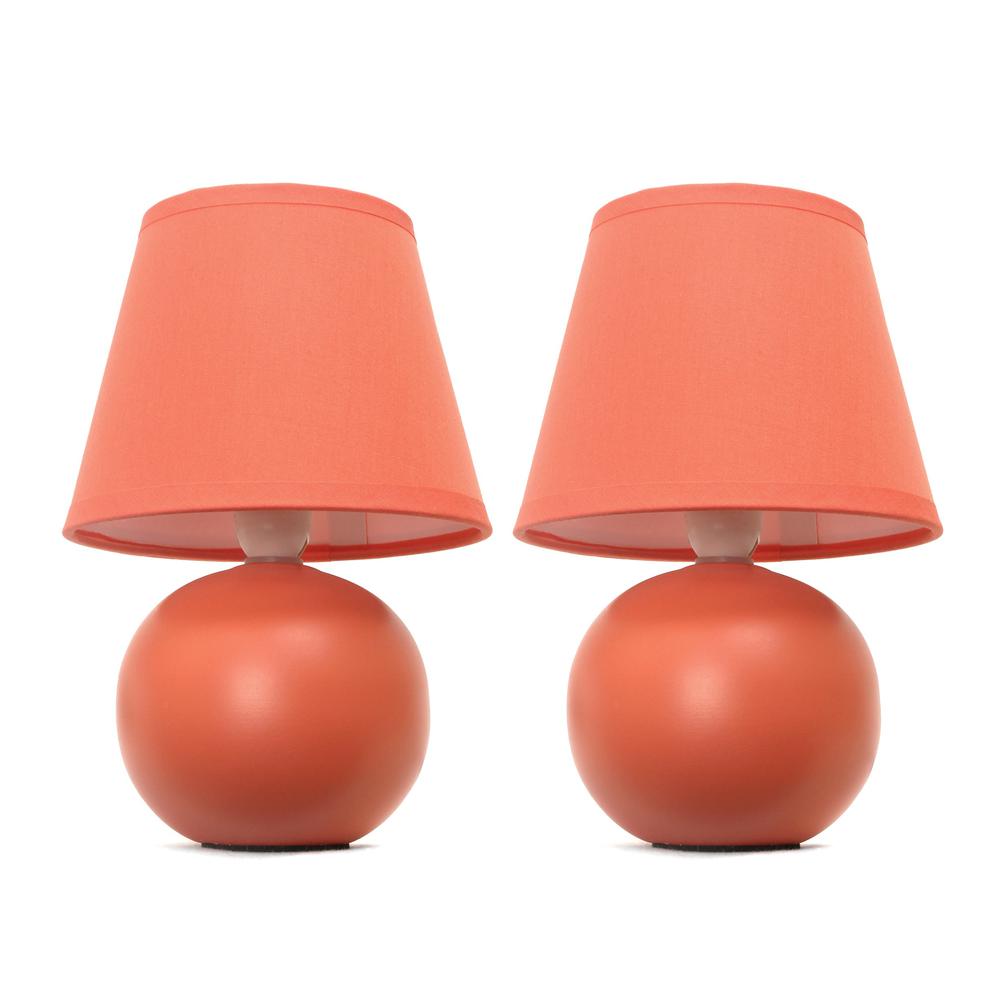 Mini Ceramic Globe Table Lamp 2 Pack Set. Picture 1