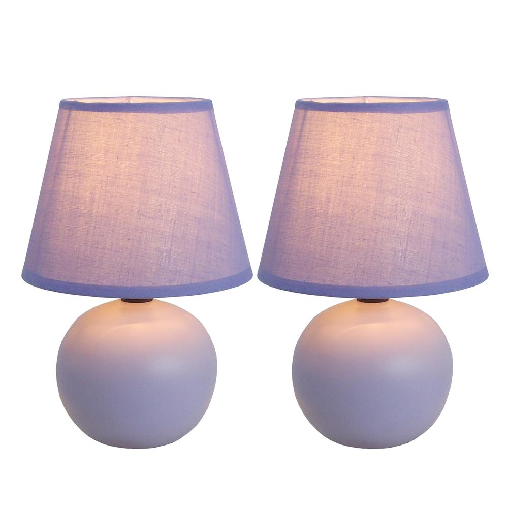 Mini Ceramic Globe Table Lamp 2 Pack Set. Picture 1