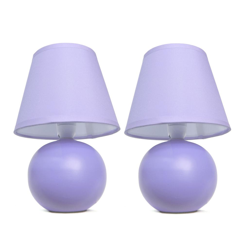 Mini Ceramic Globe Table Lamp 2 Pack Set. Picture 3