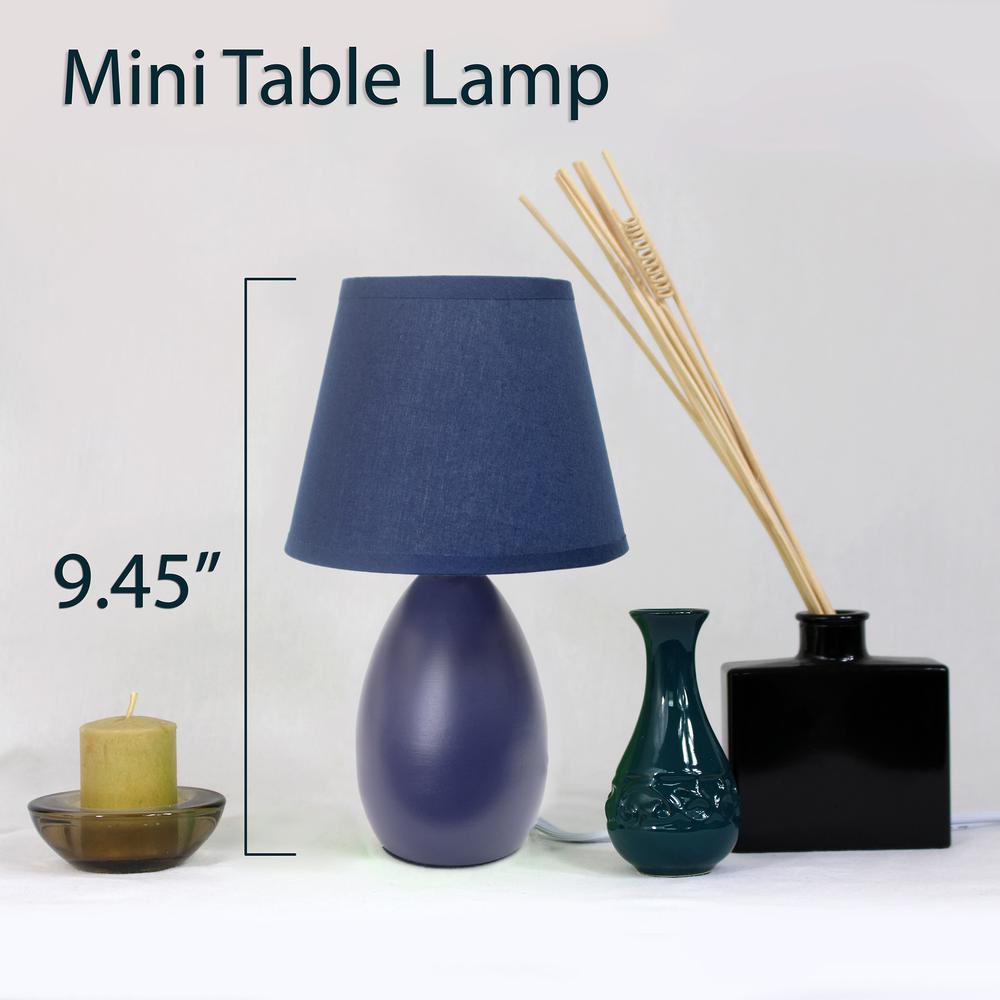 Mini Egg Oval Ceramic Table Lamp 2 Pack Set. Picture 4