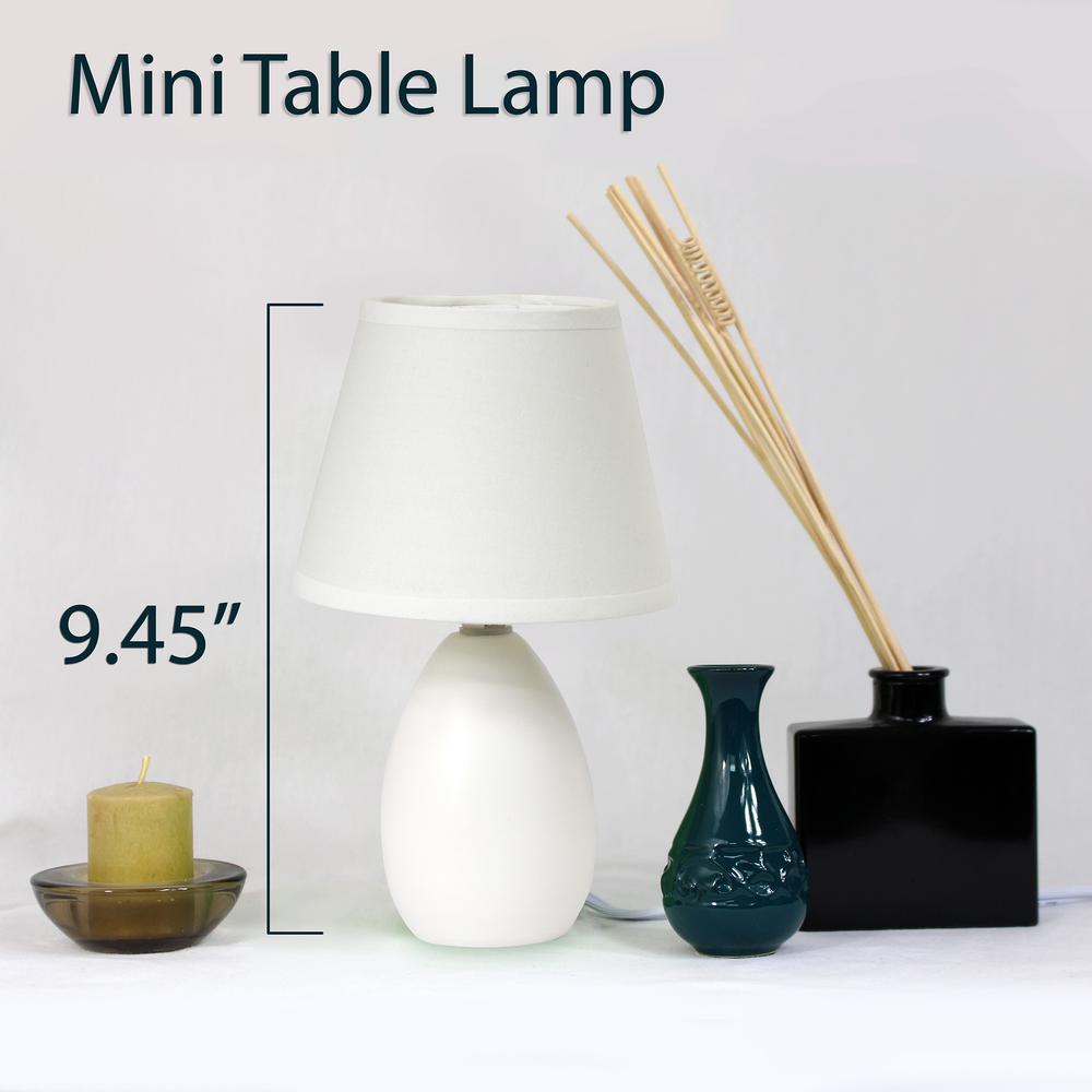 Mini Egg Oval Ceramic Table Lamp 2 Pack Set. Picture 3