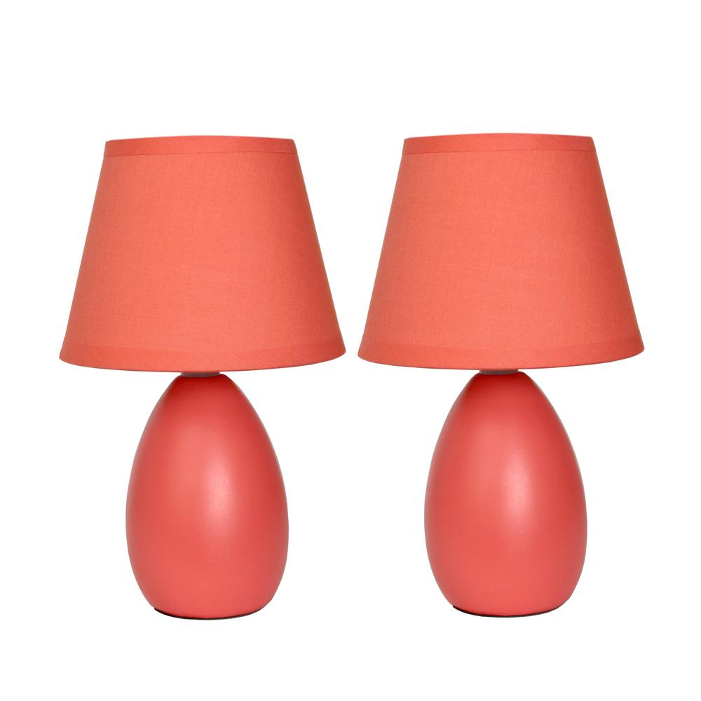 Mini Egg Oval Ceramic Table Lamp 2 Pack Set. Picture 2