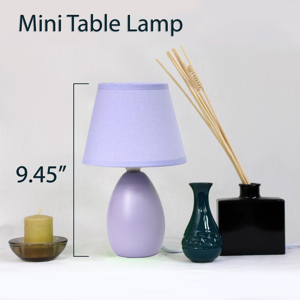 Mini Egg Oval Ceramic Table Lamp 2 Pack Set. Picture 3