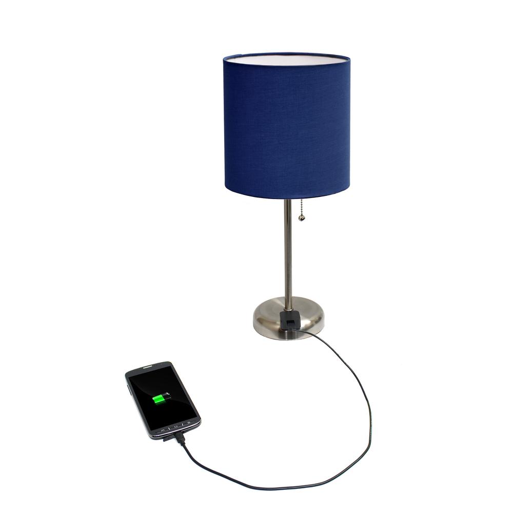 Stick Lamp with Charging Outlet and Fabric Shade. Picture 15