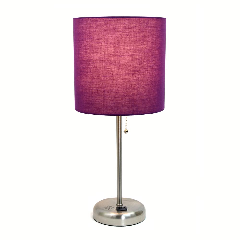 Stick Lamp with Charging Outlet and Fabric Shade. Picture 12