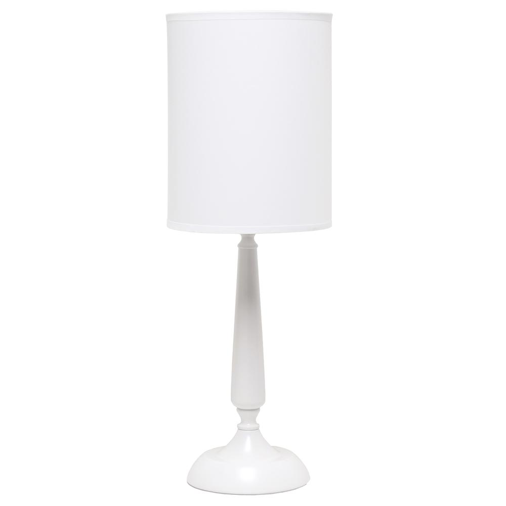 Traditional Candlestick Table Lamp, White. Picture 1