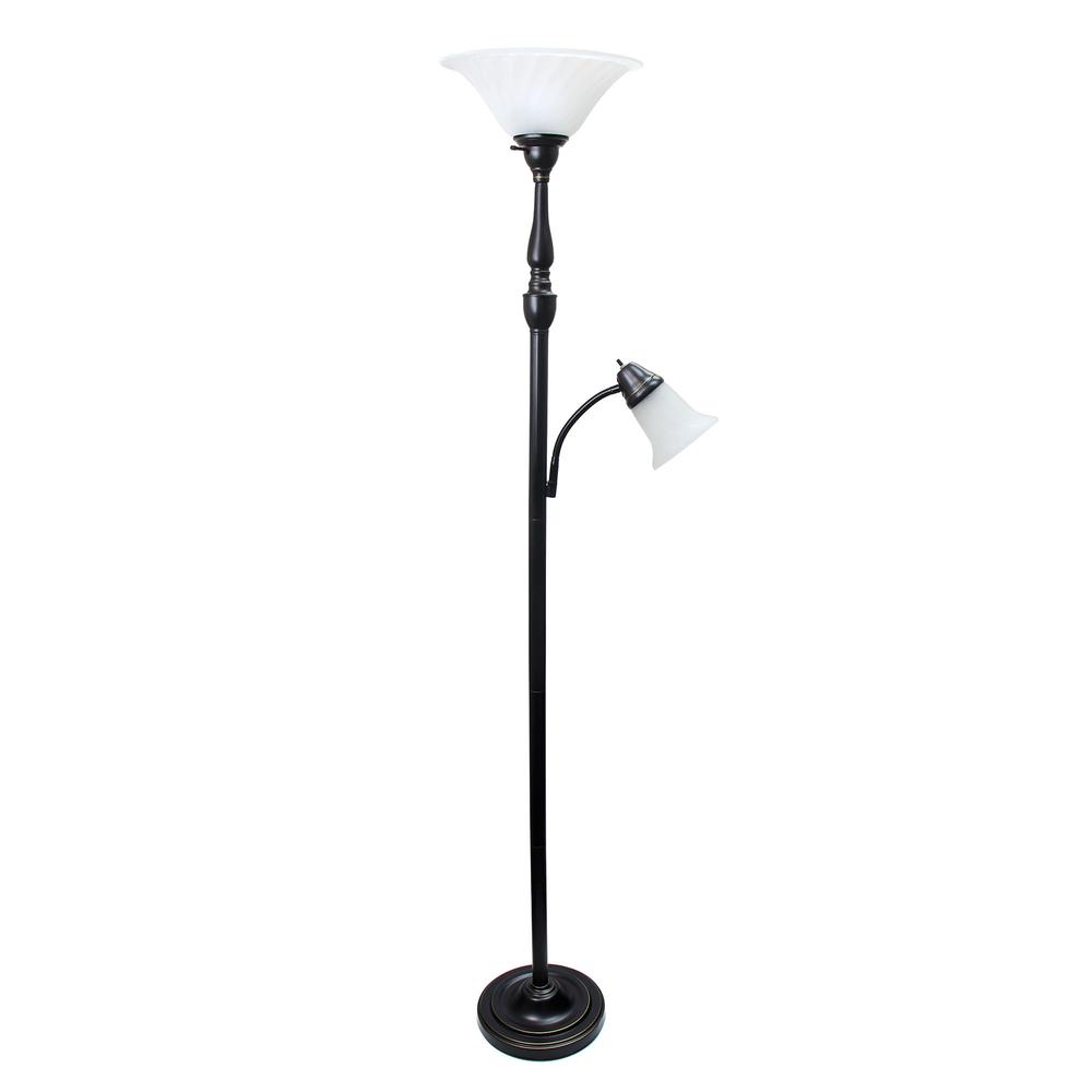 Lalia Home Torchiere Floor Lamp with Reading Light. Picture 1