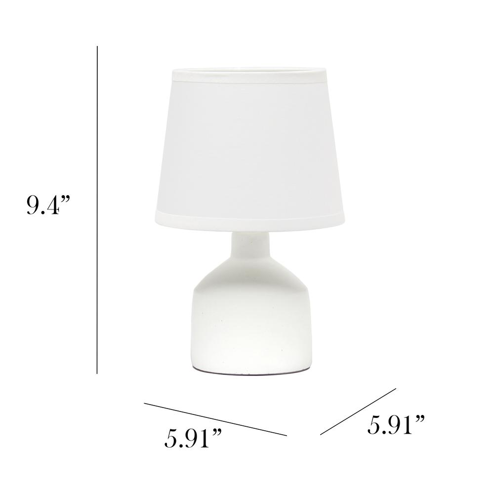 Simple Designs Mini Bocksbeutal Ceramic Table Lamp, Off White. Picture 3
