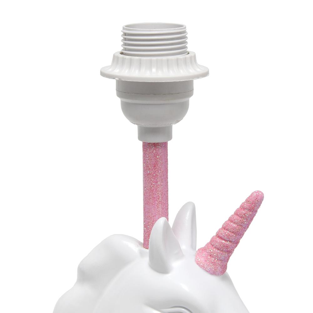Sparkling Pink and White Unicorn Table Lamp. Picture 7