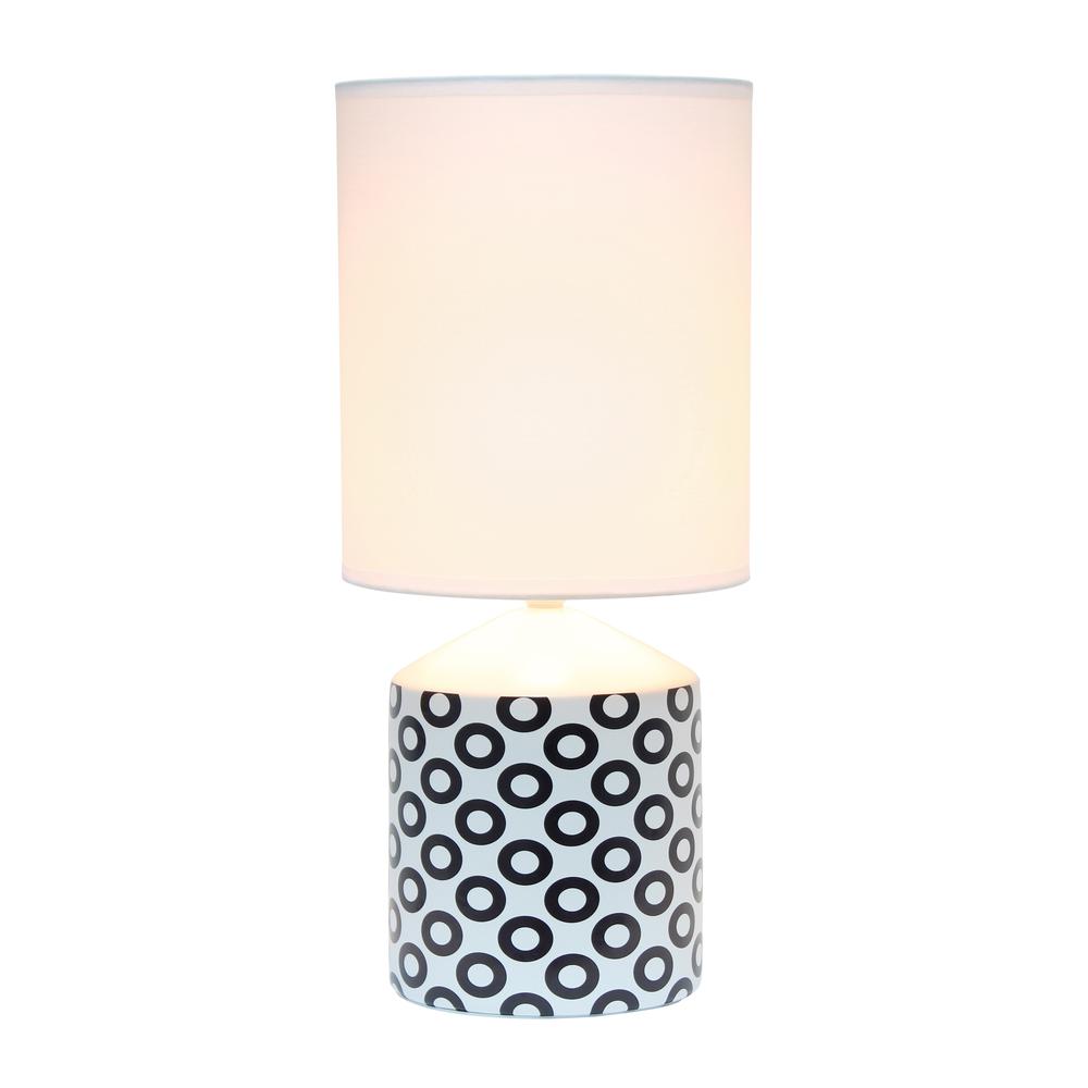 Simple Designs Fresh Prints Table Lamp, Black Ovals White with black. Picture 2