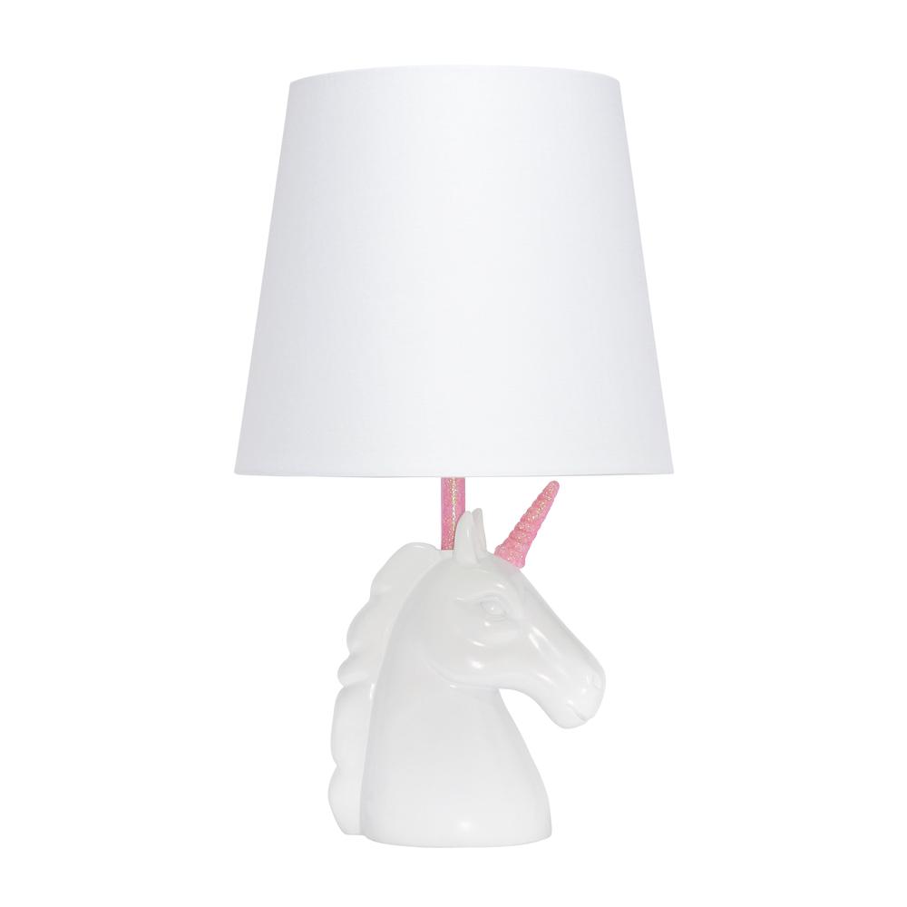 Sparkling Pink and White Unicorn Table Lamp. Picture 1