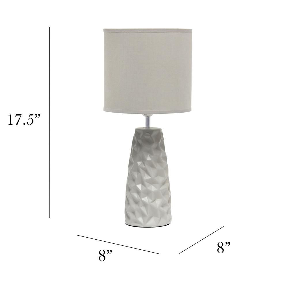 Sculpted Ceramic Table Lamp, Gray. Picture 3