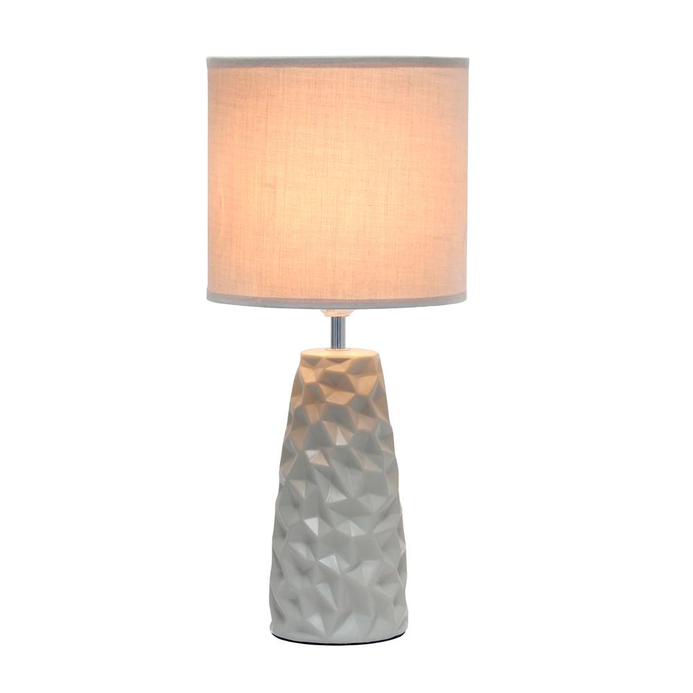 Sculpted Ceramic Table Lamp, Gray. Picture 2