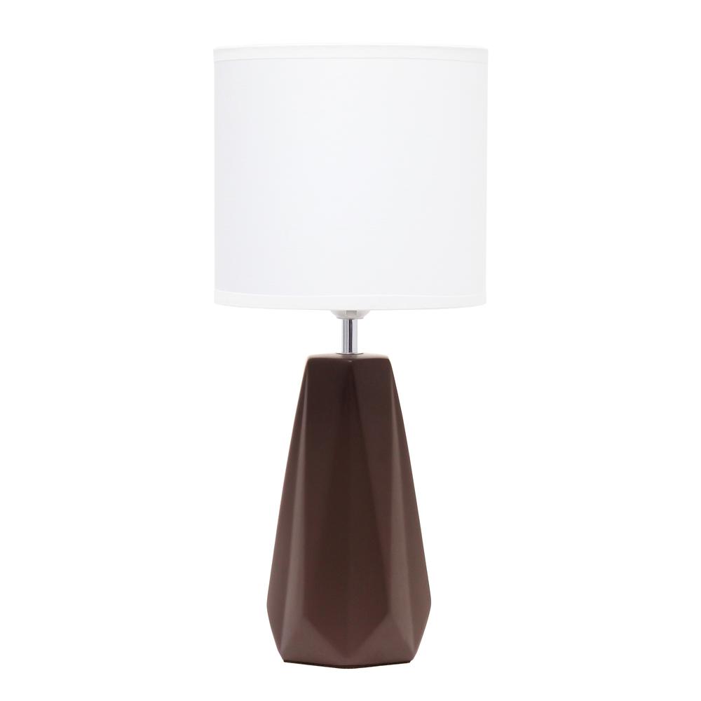 Ceramic Prism Table Lamp, Espresso Brown. Picture 1