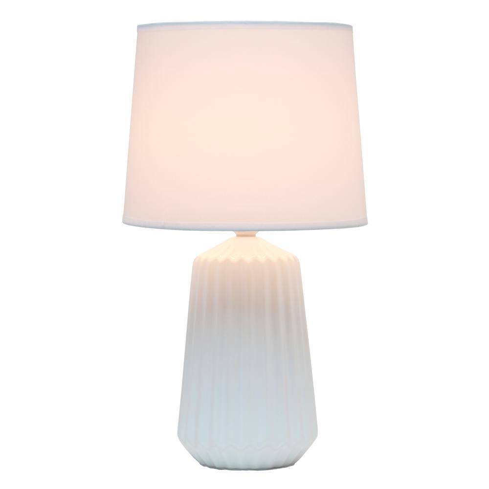 Off White Pleated Base Table Lamp. Picture 2