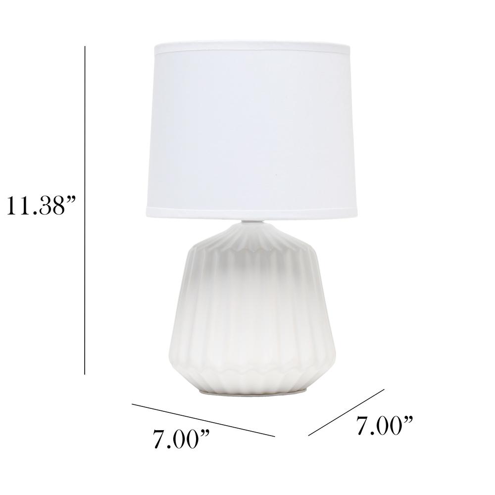 Petite Off White Pleated Base Table Lamp. Picture 3