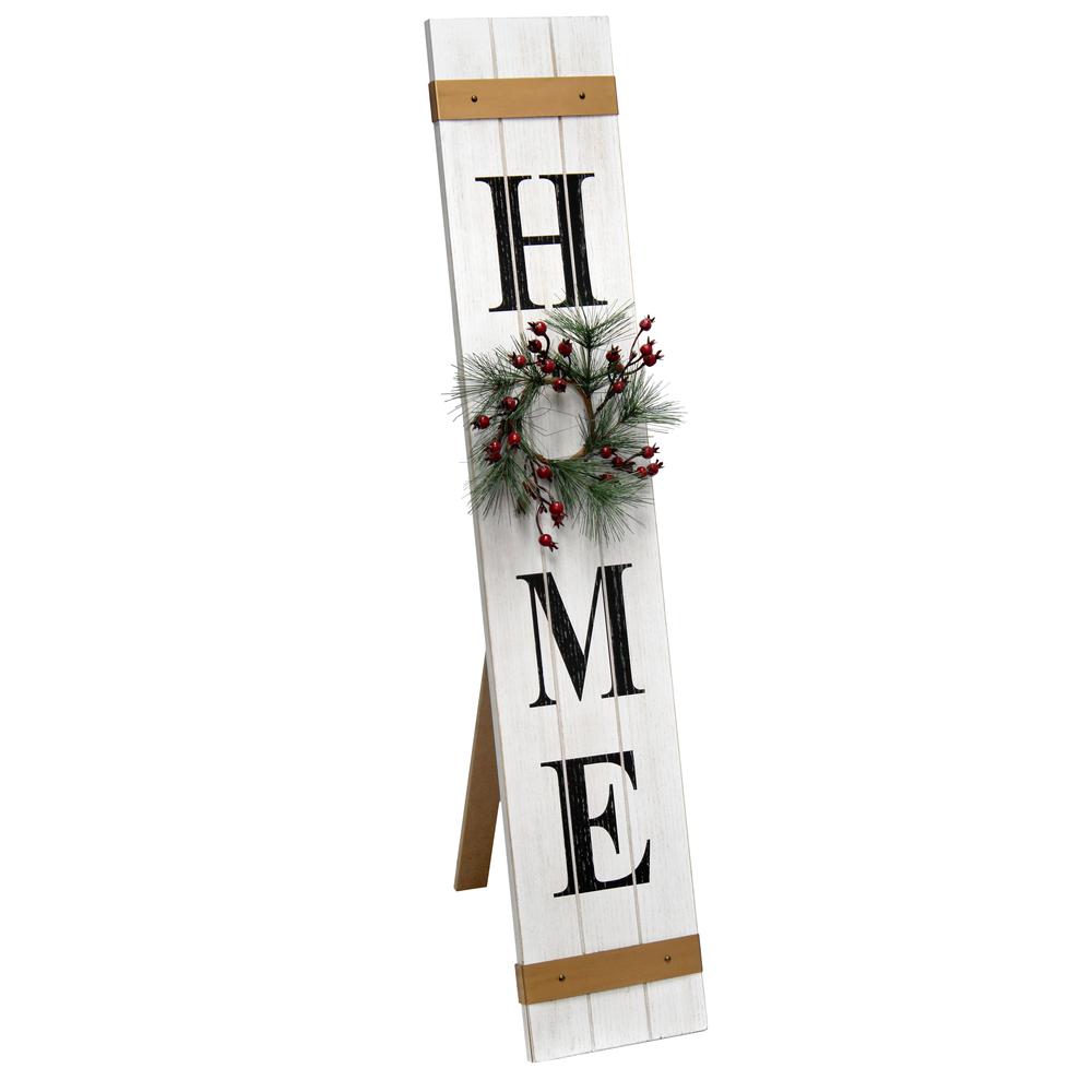 Seasonal Wooden Porch Sign with 4 Interchangeable Floral Wreaths. Picture 5