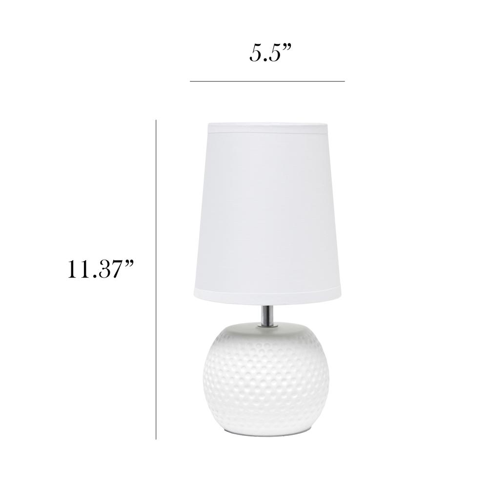 Studded Texture Ceramic Table Lamp, White. Picture 3