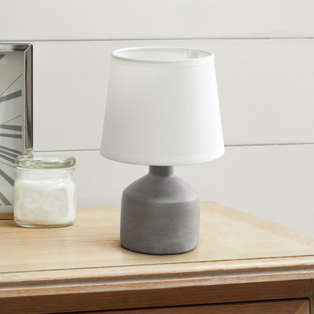 Simple Designs Mini Bocksbeutal Concrete Table Lamp, Gray. Picture 4