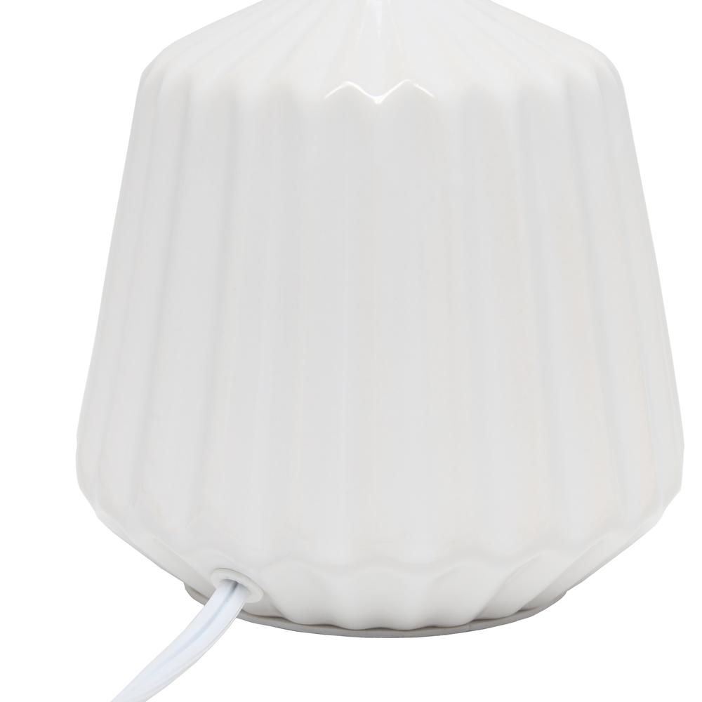Petite Off White Pleated Base Table Lamp. Picture 8