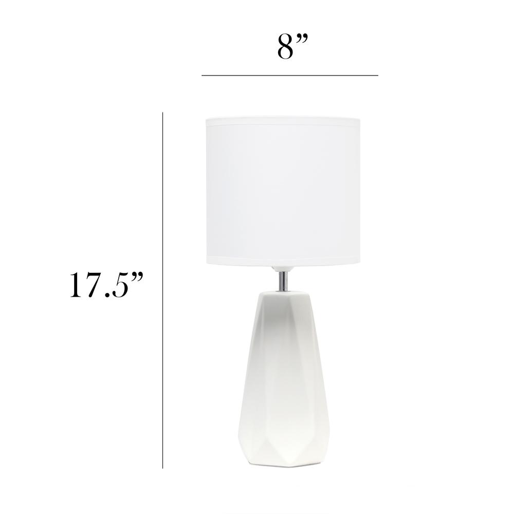 Ceramic Prism Table Lamp, Off White. Picture 3