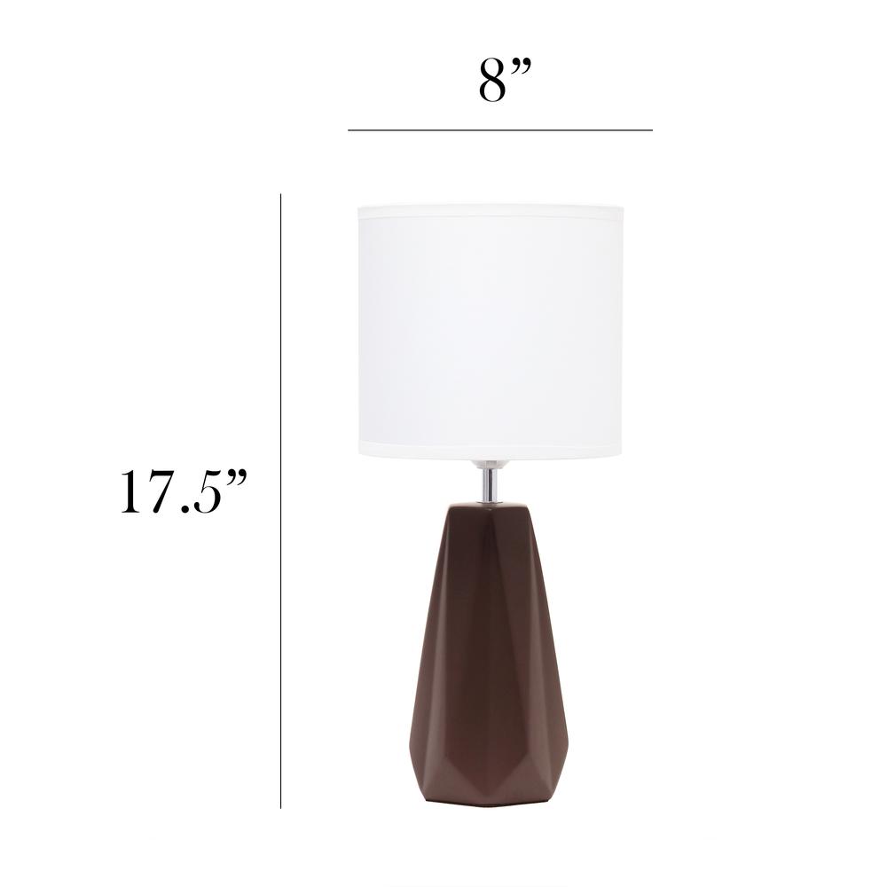 Ceramic Prism Table Lamp, Espresso Brown. Picture 3