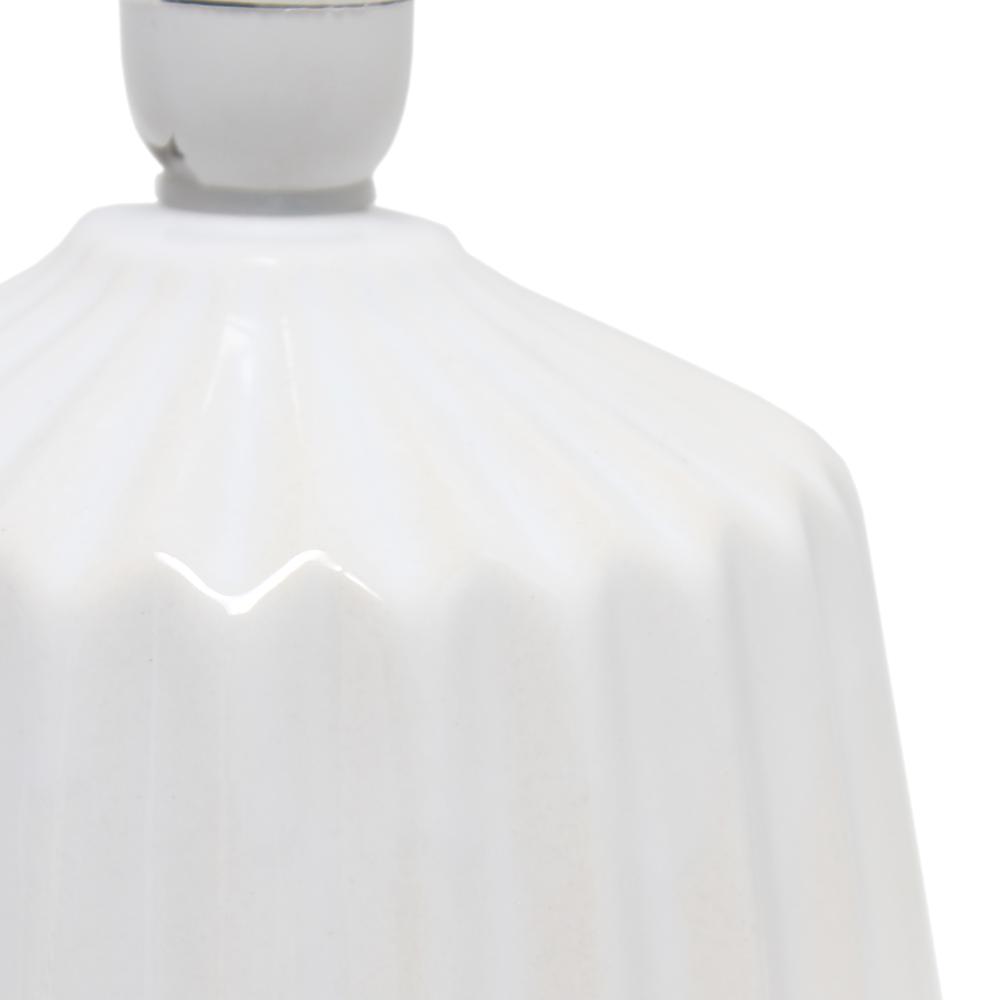 Petite Off White Pleated Base Table Lamp. Picture 6