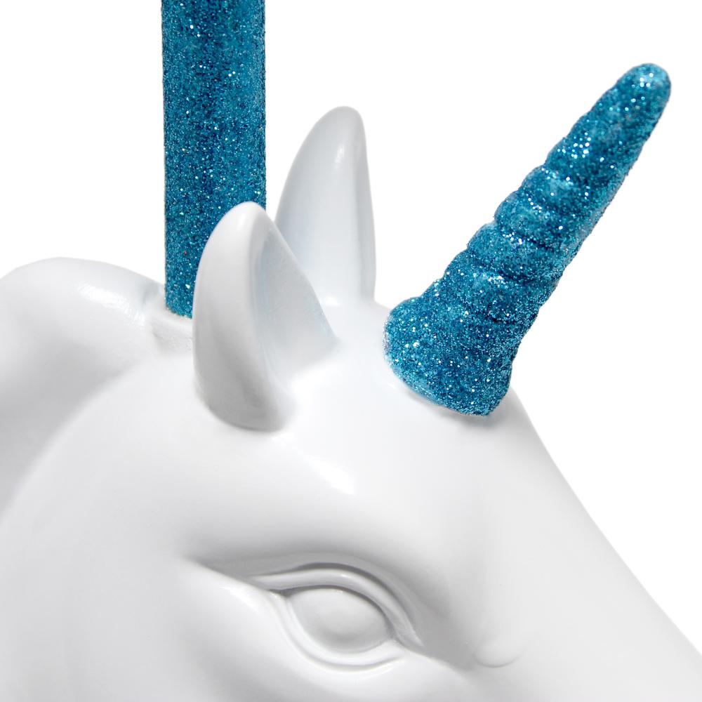 Sparkling Blue and White Unicorn Table Lamp. Picture 5