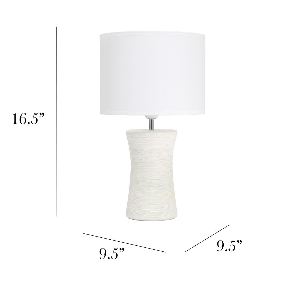 Ceramic Hourglass Table Lamp, Off White. Picture 3