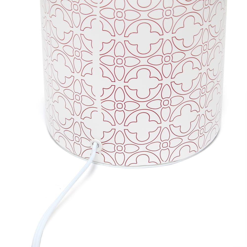 Fresh Prints Table Lamp, Tan Flowers. Picture 7