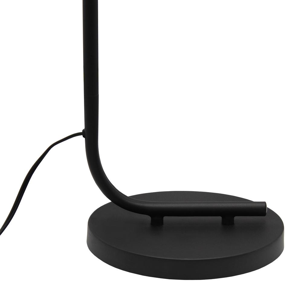 Modern Iron Lantern Floor Lamp with Glass Shade, Black. Picture 7