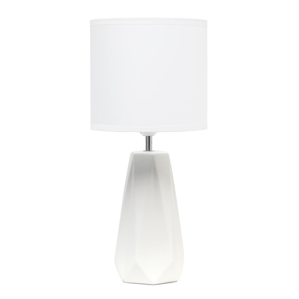 Ceramic Prism Table Lamp, Off White. Picture 1