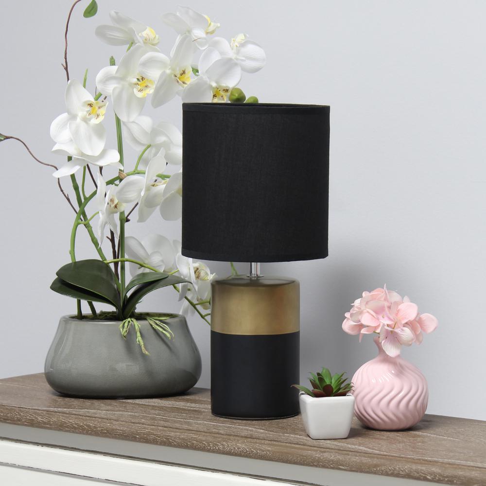Two Toned Basics Table Lamp, Black and Gold. Picture 4
