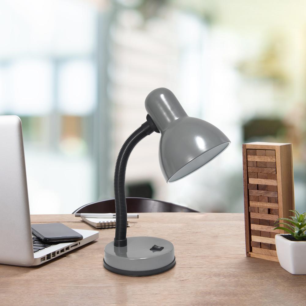 Creekwood Home Essentix 14.25" Traditional Fundamental Metal Desk Task Lamp. Picture 5