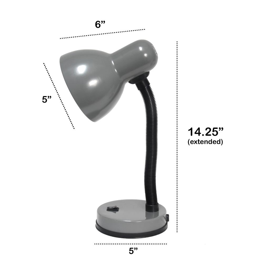 Creekwood Home Essentix 14.25" Traditional Fundamental Metal Desk Task Lamp. Picture 6