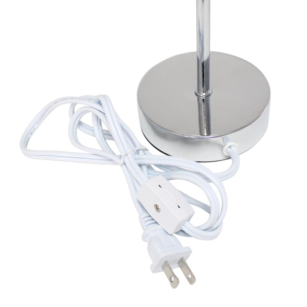 Nauru 11.81" Traditional Petite Metal Stick Bedside Table Desk Lamp in Chrome. Picture 2