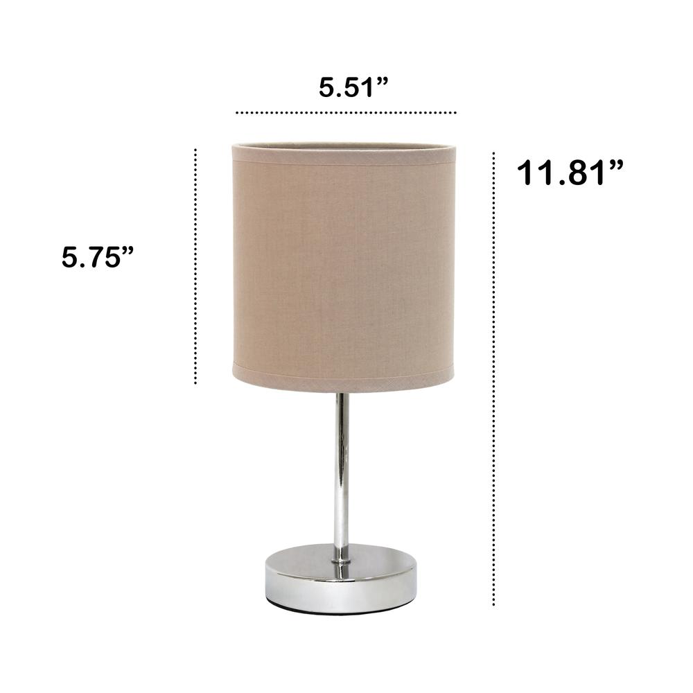 Nauru 11.81" Traditional Petite Metal Stick Bedside Table Desk Lamp in Chrome. Picture 4