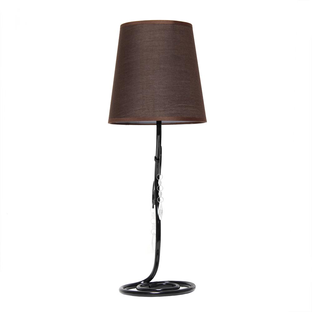 Creekwood Home Priva 19" Desk Lamp with Brown Fabric Shade. Picture 2