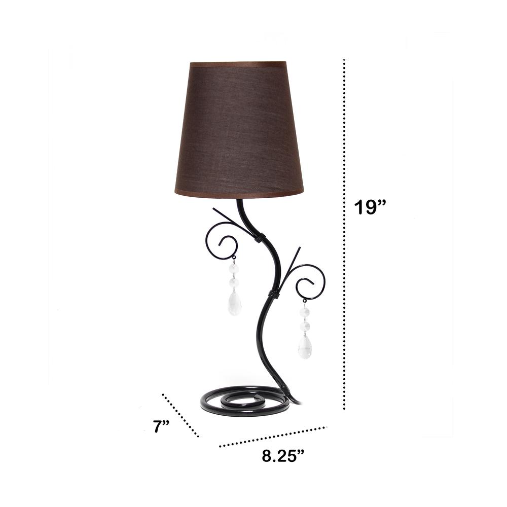 Creekwood Home Priva 19" Desk Lamp with Brown Fabric Shade. Picture 6