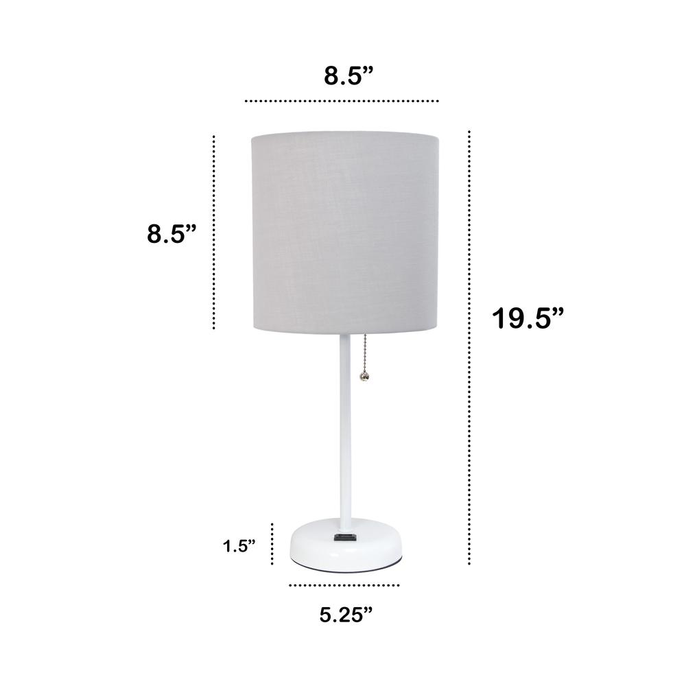 Creekwood Home Oslo 19.5" Table Desk Lamp in White. Picture 5